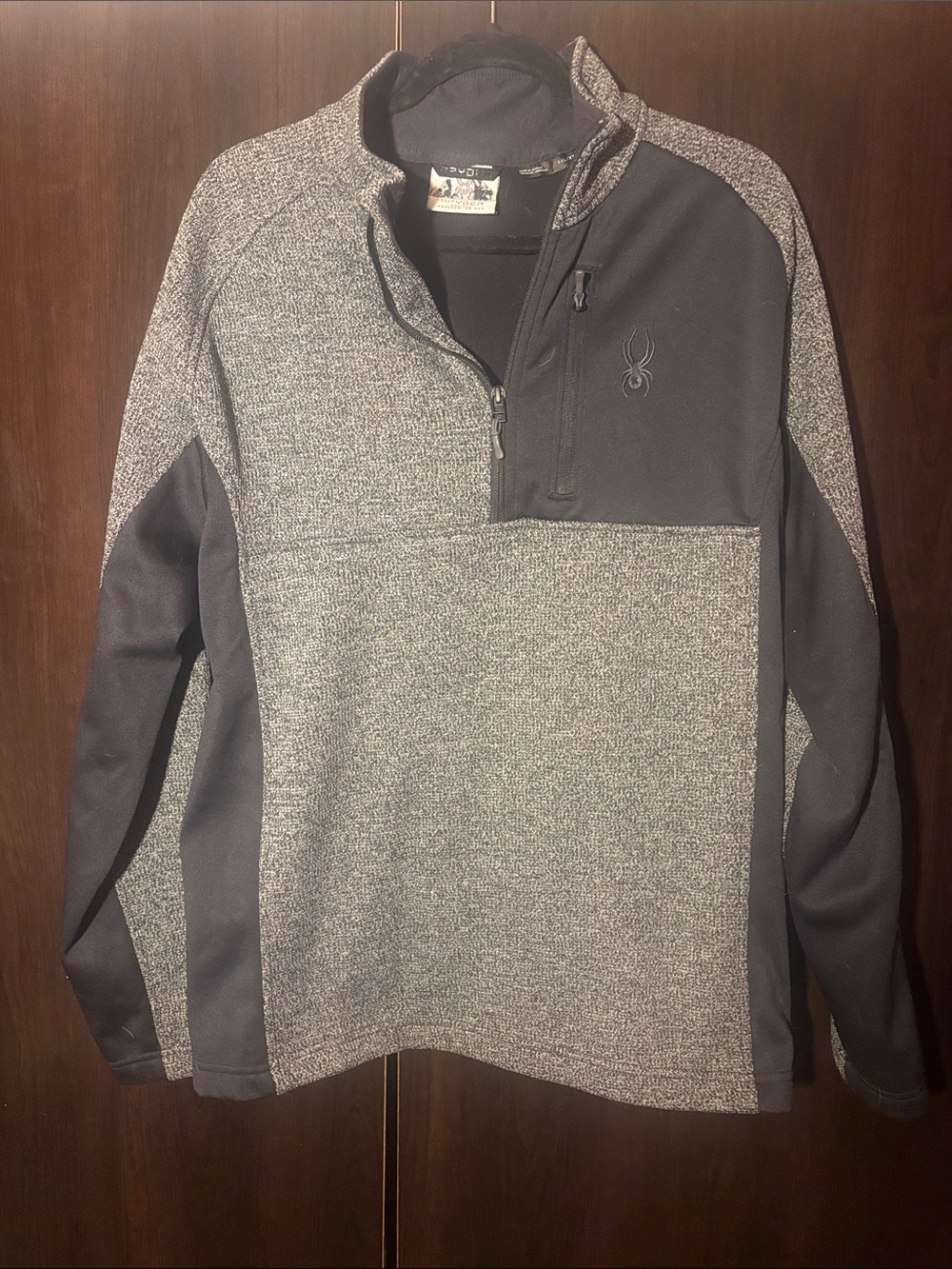Spyder Men's Gray and Black Half-Zip Performance Pullover